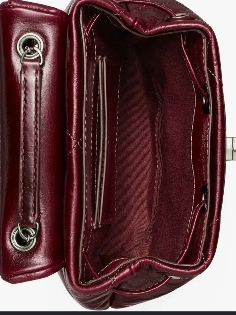 NWOT Tory Burch Kira Diamond Quilt Distressed Mini Backpack In Dark Carmine